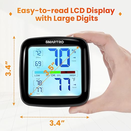 SMARTRO SC42 Professional Digital Hygrometer Indoor Thermometer Room Humidity Gauge Pro Accuracy Calibration