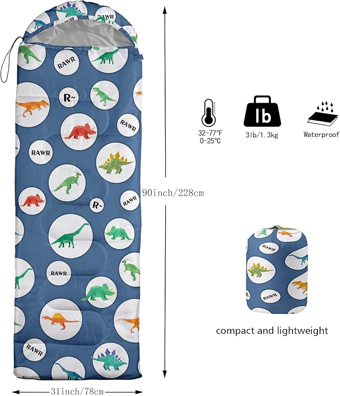 BSNTHO Camping Sleeping Bags,3 Season Warm & Cool Weather,Lightweight,Waterproof Sleeping Bags for Adults & Kids,Traveling,and Outdoors,Camping Gear Equipment