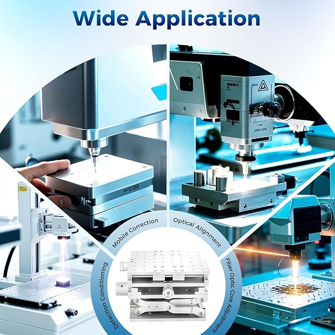 3 Axis Aluminum XYZ Workbench Manual Linear Stage 3D DIY Expandable Lifting Marking Machine with Polished Lifting Platform Portable Aluminum Alloy Working Table 210 × 150 mm