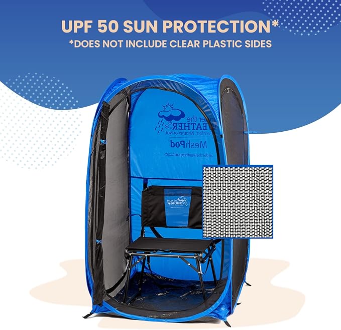 WeatherPod® The Original Shark Tank MyPod??Mesh 1-2 Person Pop-Up Screen Pod - Keeps Out Bugs, Mosquitos, and Harmful UV Rays - UPF 50 for Maximum Protection from The Sun