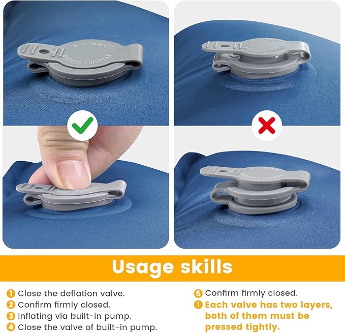 Sleeping Pad, Compact Sleeping Pad for Camping with Pillow Built-in Foot Pump, Inflatable Sleeping Mat for Travel Backpacking Hiking Sleeping Bag Tent, Outdoor Adventure Camp Gear