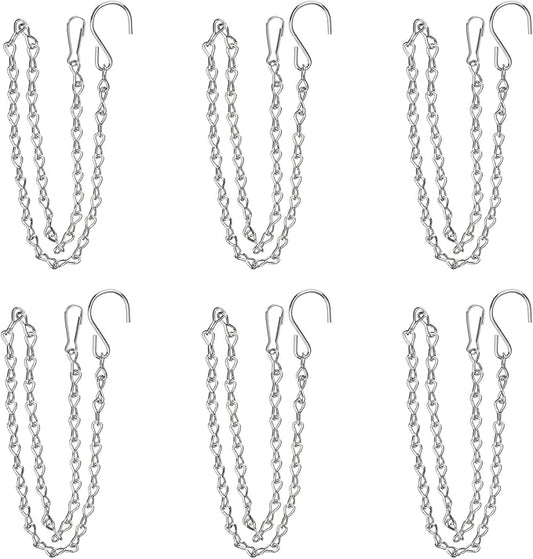 YINGFENG 6 Pack 19.7 Inch Silver Hanging Chain for Hanging Bird Feeders, Bird Houses, Planters, Baskets, Birdbaths, Lanterns, Wind Chimes, Billboards, Signs and Ornaments