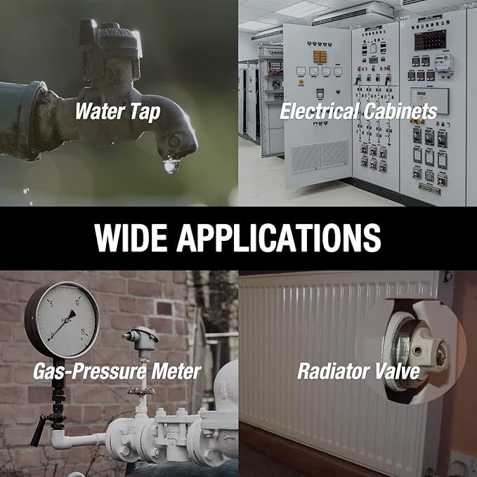 DURATECH 4 Way Sillcock Key Set, Utilities Key, Multi-functional Water Key, 2-Pack, for Valve, Faucet, and Spigots