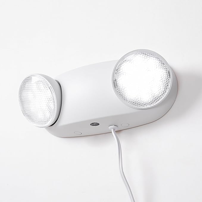 TANLUX LED Emergency Lights with Battery Backup, Commercial Emergency Light Fixtures for Business Home Power Failure Emergency Exit Sign Lighting with 1.0 Meter Plug in Cord AC120V Input