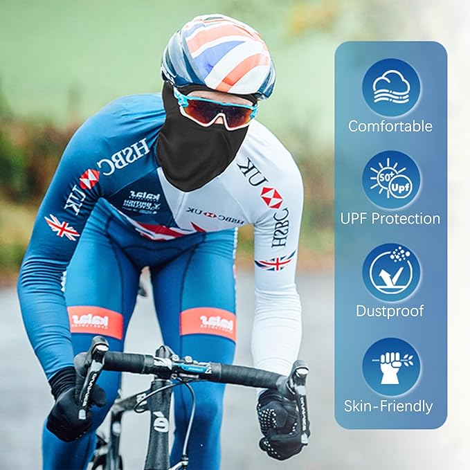 2 Pack Ski Mask Balaclava Face Mask, Breathable Face Cover Warm Windproof Neck Gaiter for Men Women Skiing Cycling Fishing