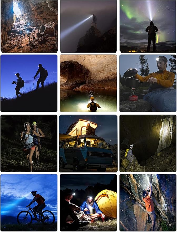 LED headlamp Flashlight 4-Pack LED Rechargeable Headlamp Headlight for Running, Camping, Hiking and More Lumens USB Rechargeable Headlight, Outdoor Camping Cycling Fishing, headlamp Flashlight