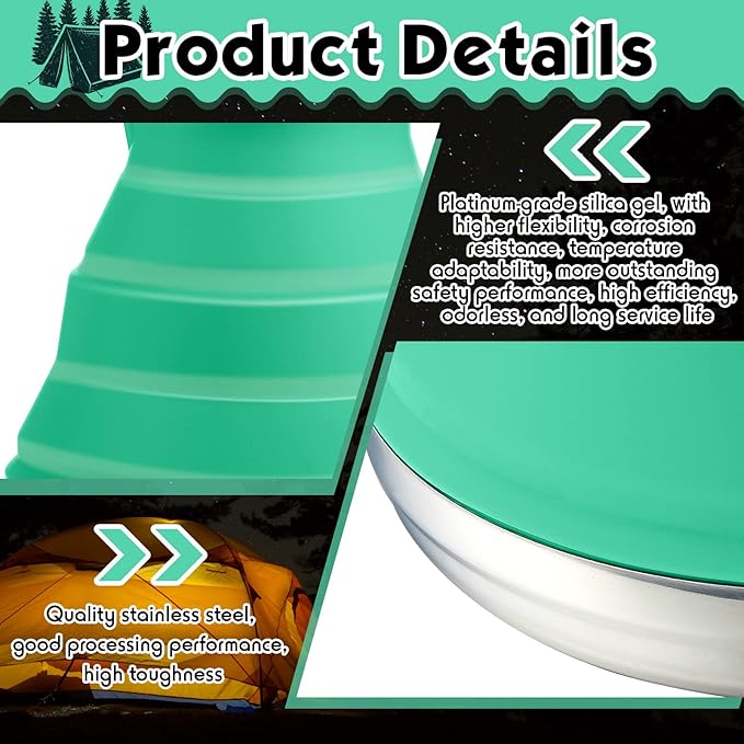 Geiserailie 1.5l Portable Collapsible Kettle Camping Pot Collapsible Tea Kettle for Hiking Travel and Outdoors