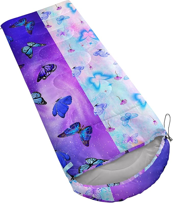 AILONEN Outer Space Astronaut Camping Sleeping Bags,Lightweight & Waterproof,3 Season Warm & Cool Weather,Cartoon Sleeping Bags for Kids,Boys Girls Travelling,Outdoors