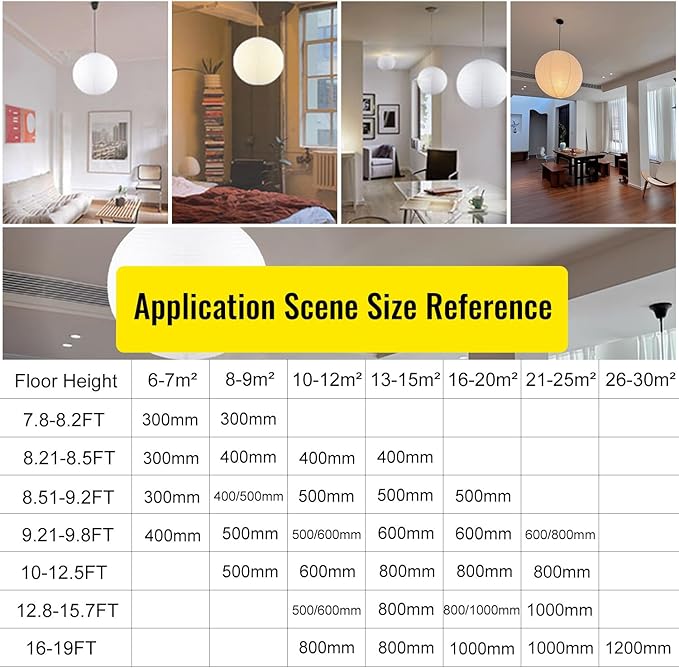 2 Pack White Round Paper Lanterns, 19.68" Large Hanging Paper Lantern Lamp, Chinese/Japanese Paper Pendant Lampshade for Party Decoration, Wedding, Home Decor Paper Ceiling Lampshade