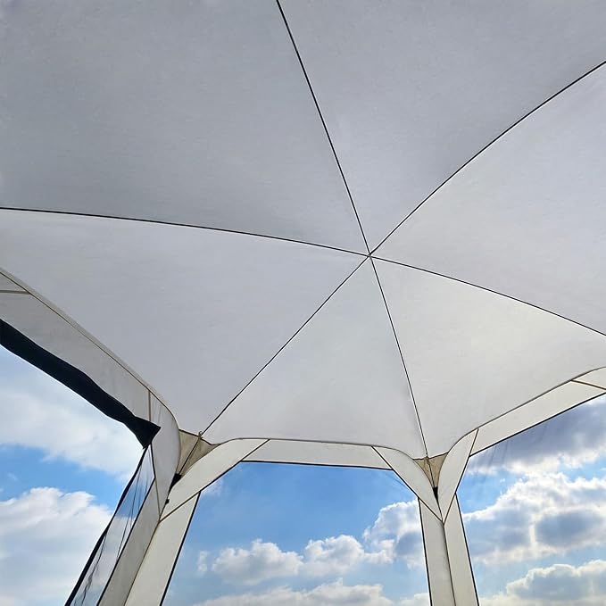 Pop-Up Screen House Tent, 10x10 Feet Outdoor Gazebo with Carry Bag, Stakes, Wind Ropes, Sand Bags, Portable Mosquito Net Canopy with UV Protection & Ventilation for Camping, Patio, Backyard, Garden