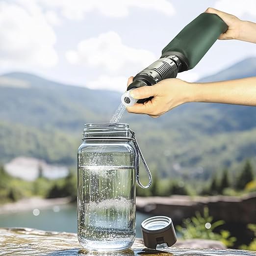 2 Pack Timain Portable Personal Water Filter Straw,Water Purifier Survival for Emergency Preparedness,Outdoor Activities,Travel,Camping, Hiking,Fishing,Hunting.