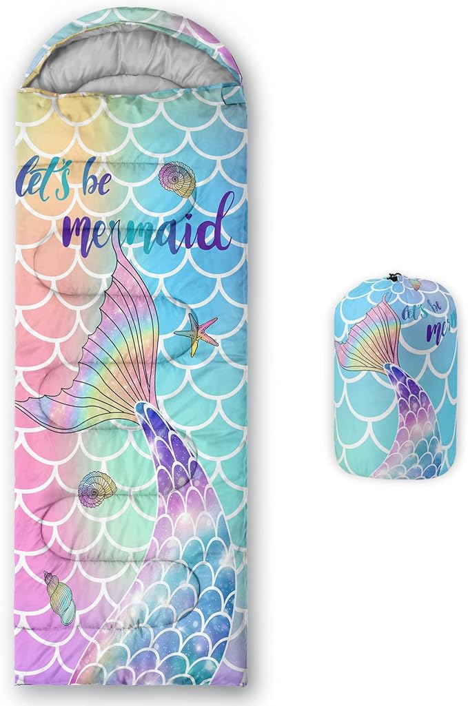 Kids Sleeping Bag for Boys Girls,3D Basketball Print-Lightweight Warm Portable Outdoor Indoor-Waterproof Cold Weather Resistant Sleeping Bag for Camping Hiking