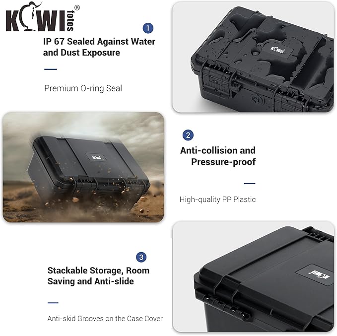 KIWIFOTOS 15 Slots D Battery Organizer Storage Case Shockproof D Cell LR20 Alkaline Batteries Holder Containers IP67 Waterproof for Household Outdoor Camping and Office All-Purpose