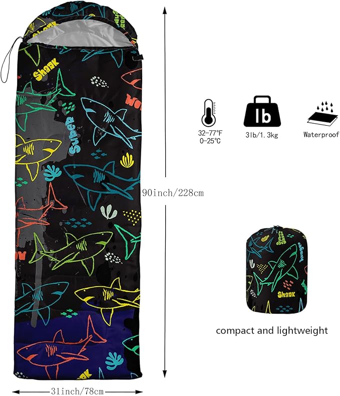 QOOMO Camping Sleeping Bags,3 Season Warm & Cool Weather,Lightweight,Waterproof Sleeping Bags for Adults & Kids,Traveling,and Outdoors,Camping Gear Equipment