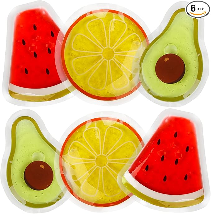 Kids Ice Packs for Boo Boos, 6 Packs, Small Gel Ice Packs for Injuries Reusable for Kids Baby Toddlers, Mini Packs Hot Cold Compress for Body Pain Relief, Toothache, Mosquito Bite, Fever, First Aid