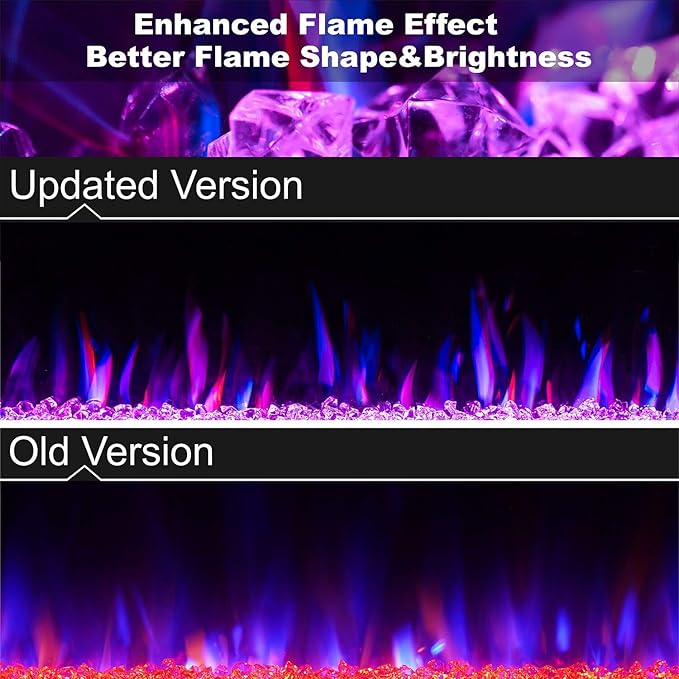 Xbeauty 30 inch Wall Mounted Recessed Electric Fireplace Insert, Flush Mount Linear Fireplace, Ultra-Thin Lightweight LED Fireplace Heater, Fit 2x4&2x6 Stud w/Touch Screen,Remote Control,1500W,Black