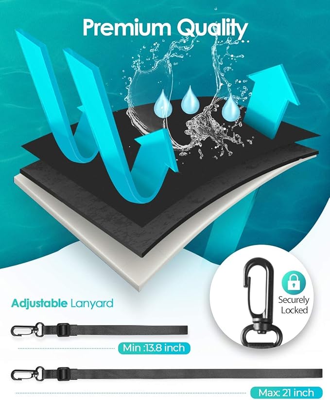 Hiearcool Universal Waterproof Case, Waterproof Phone Pouch Compatible for iPhone 16 15 14 13 Pro Max XS Plus Samsung Galaxy S22 Cellphone Up to 8.3", IPX8 Cellphone Beach Bag for Travel - 2 Pack