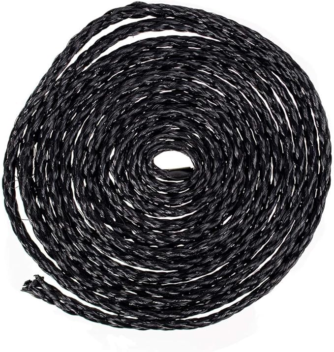 Hollow Braid Polypropylene Rope (1/4 Inch, 100 Feet, Black) - Barrier Rope - Trail Marking, Crowd Control, Golf Courses