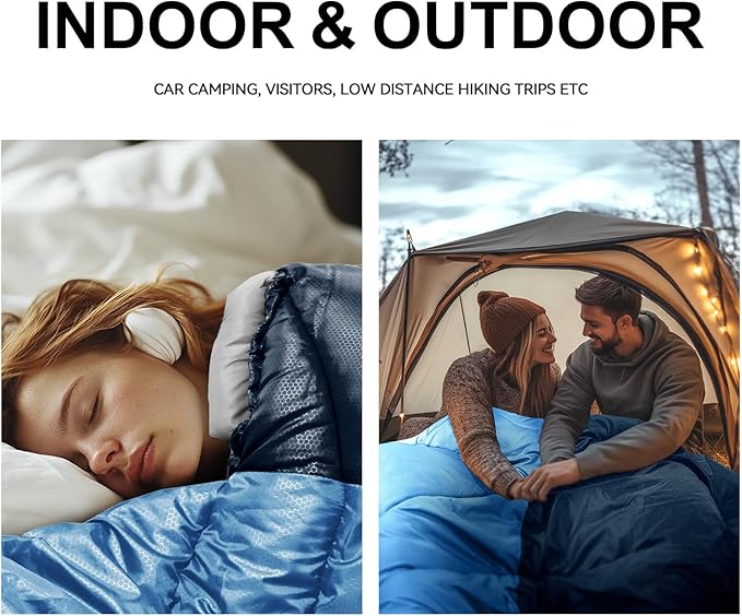 Sleeping Bags for Adults Cold Weather,Portable, Waterproof,Lightweight Sleeping Bag for Tall Girls Boys with Compression Sack for Warm Camping, Hiking, Outdoor & Indoor
