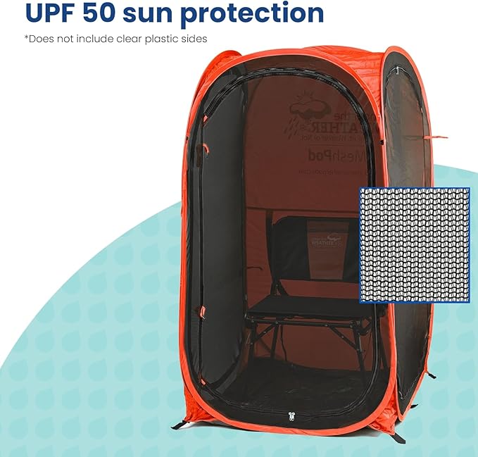 WeatherPod® The Original Shark Tank MyPod??Mesh 1-2 Person Pop-Up Screen Pod - Keeps Out Bugs, Mosquitos, and Harmful UV Rays - UPF 50 for Maximum Protection from The Sun