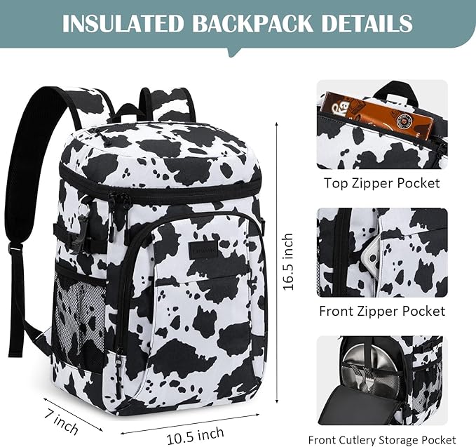 Tuwubi Cooler Backpack 35/42 Cans, Backpack Coolers Insulated Leak Proof for Men Women, Waterproof Soft Sided Lunch Camping Beach Travel Ice Chest Backpack Cooler Bag