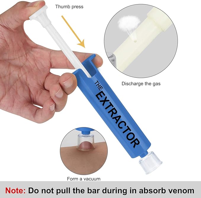 Snake Bite Kit, Bee Sting Kit, Emergency First Aid Supplies, Venom Extractor Suction Pump, Bite and Sting First Aid for Hiking, Backpacking and Camping