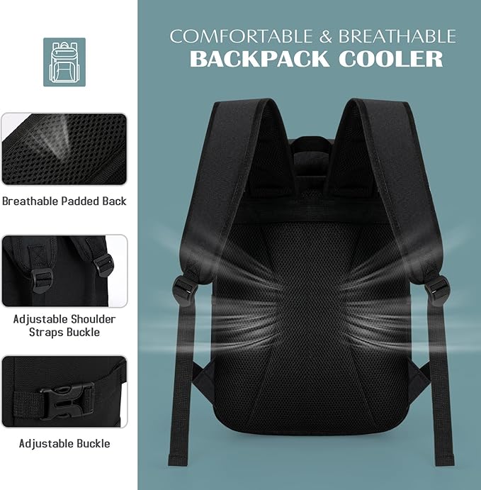 Tuwubi Cooler Backpack 35/42 Cans, Backpack Coolers Insulated Leak Proof for Men Women, Waterproof Soft Sided Lunch Camping Beach Travel Ice Chest Backpack Cooler Bag