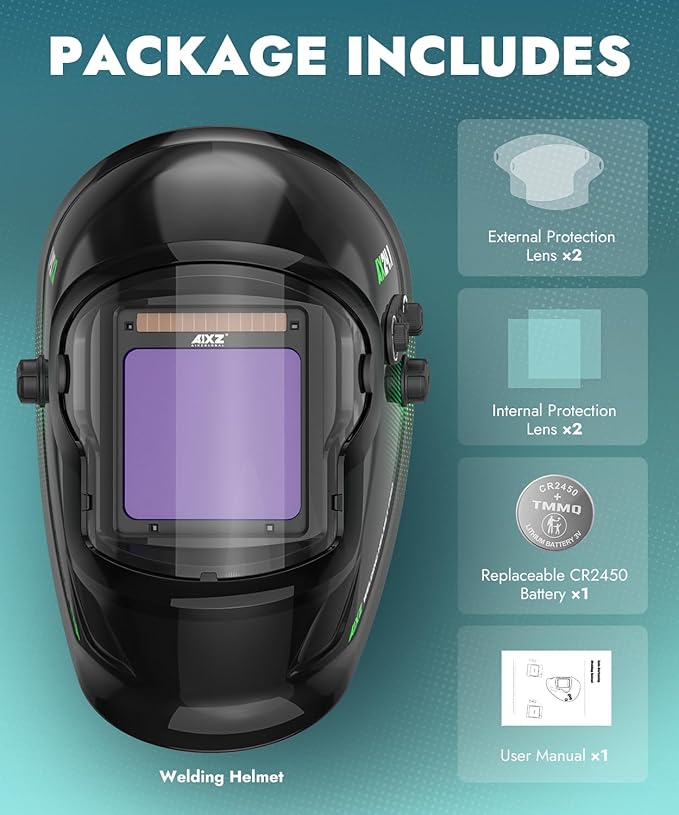 Welding Helmet True Color,Large Viewing Screen Auto Darkening Welding Hood with 4 Arc Sensor Shade 4-5/5-9/9-13 for MIG TIG MMA GRINDING Welder Helmet