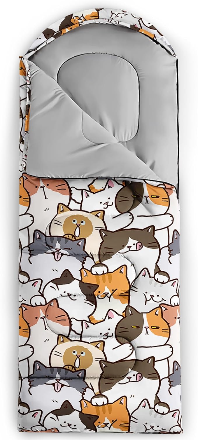 QOOMO Camping Sleeping Bags,3 Season Warm & Cool Weather,Lightweight,Waterproof Sleeping Bags for Adults & Kids,Traveling,and Outdoors,Camping Gear Equipment