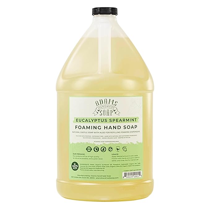 Adams Handmade Soap Liquid Foaming Soap 1 Gal - Eucalyptus Spearmint