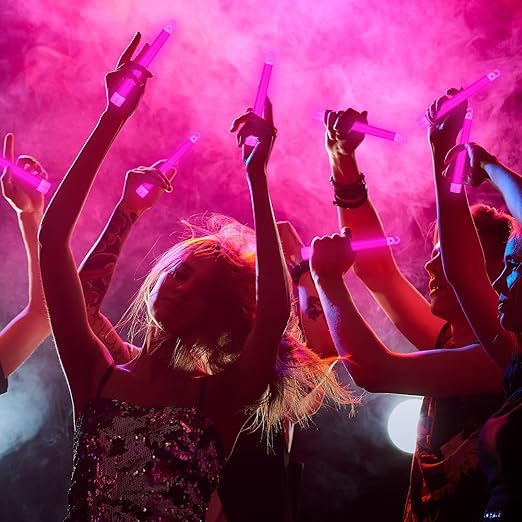 Sotiff 48 Pcs Bright 6 Inch Large Glow Sticks Bulk Emergency Glow in The Dark Sticks with 12 Hour Duration for Camping Hiking Outdoor Parties Activities Survival Storms Blackouts (Rose Pink)