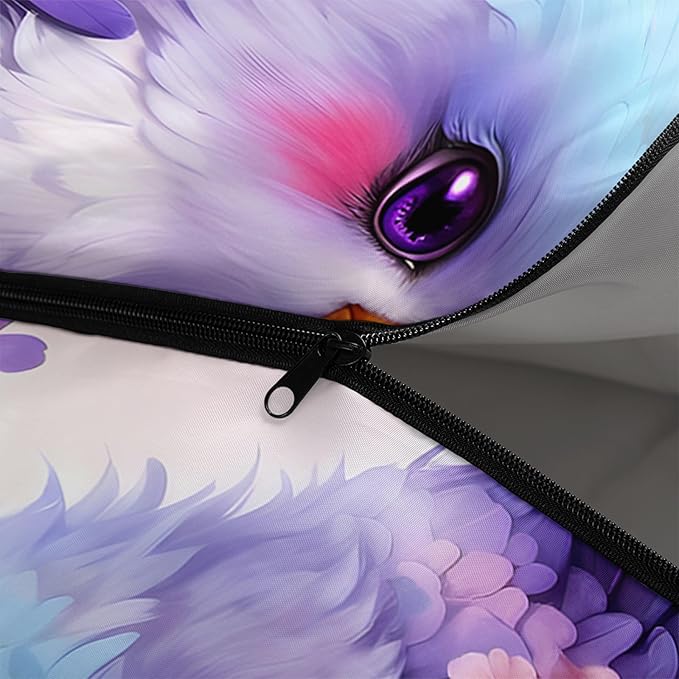 AILONEN Pink Lovely Rabbit Sleeping Bag for Girls Kids Adults,Warm and Cool Weather,Lightweight,Waterproof Backpacking,Cartoon Flowers Printed Bunny Sleeping Bag for Camping