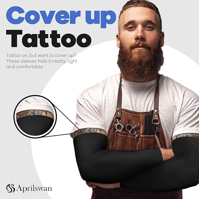 Arm Sleeves, UV Sun Protection Sports Non Slip Compression Cover for Men/Women