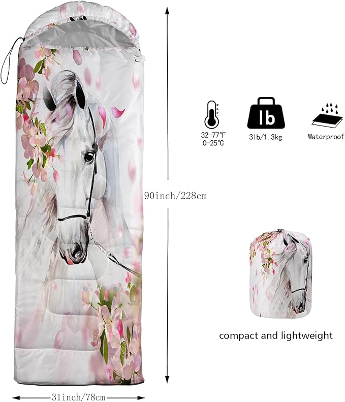 Axolotl Unicorn Sleeping Bag for Kids Boys Girls–Lightweight Warm Cold Weather Sleeping Bags,Waterproof Portable Sleeping Bag with Compression Sack for Camping Backpacking Outdoor Indoor