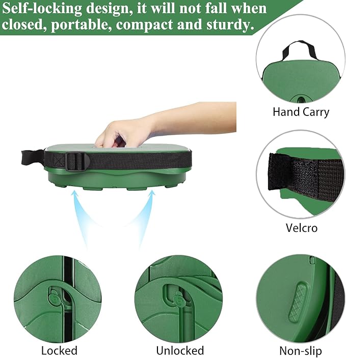 Fishboy Upgraded Square Collapsible Stool, 400lbs Max Weight, Lightweight But Sturdy, Portable Retractable Folding Telescoping Foldable Camping Stool for Adults Outdoor Fishing Hiking Travel BBQ