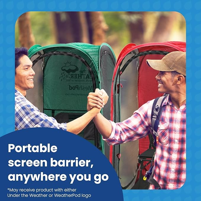 WeatherPod® The Original Shark Tank MyPod??Mesh 1-2 Person Pop-Up Screen Pod - Keeps Out Bugs, Mosquitos, and Harmful UV Rays - UPF 50 for Maximum Protection from The Sun
