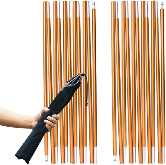 TRIWONDER Tent Pole 2 PCS - Aluminium Rod Tent Pole Replacement Accessories Tent Bar Tent Building Supporting Rod Awning Frames Kit for Hiking Camping