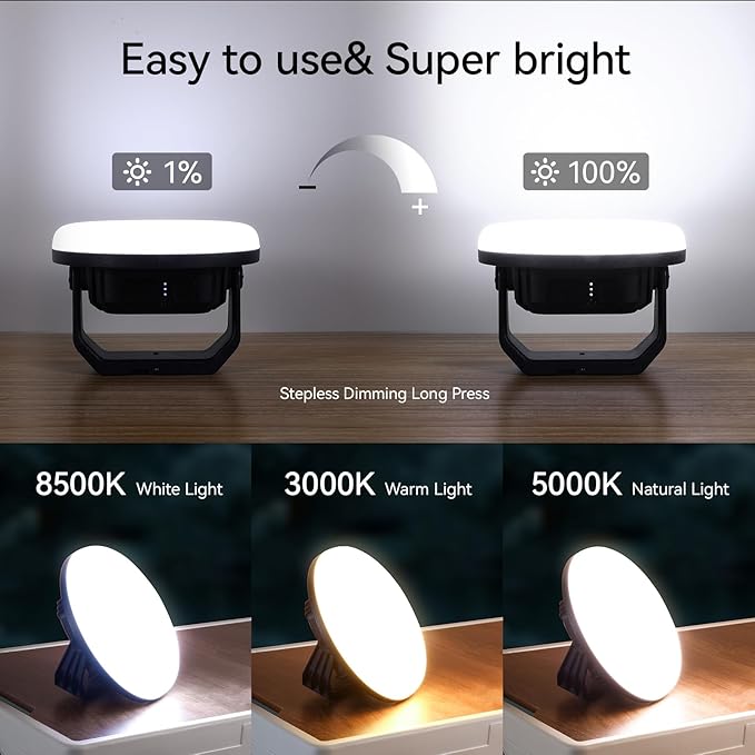 VAVOFO 30W LED Camping Lantern Rechargeable, 3000LM,124 LED with 3 Lighting Modes, 7200mAh Portable Tent Light with Magnet, IP65 Waterproof for Emergencies ,Power Outages,Hurricane (Blue)