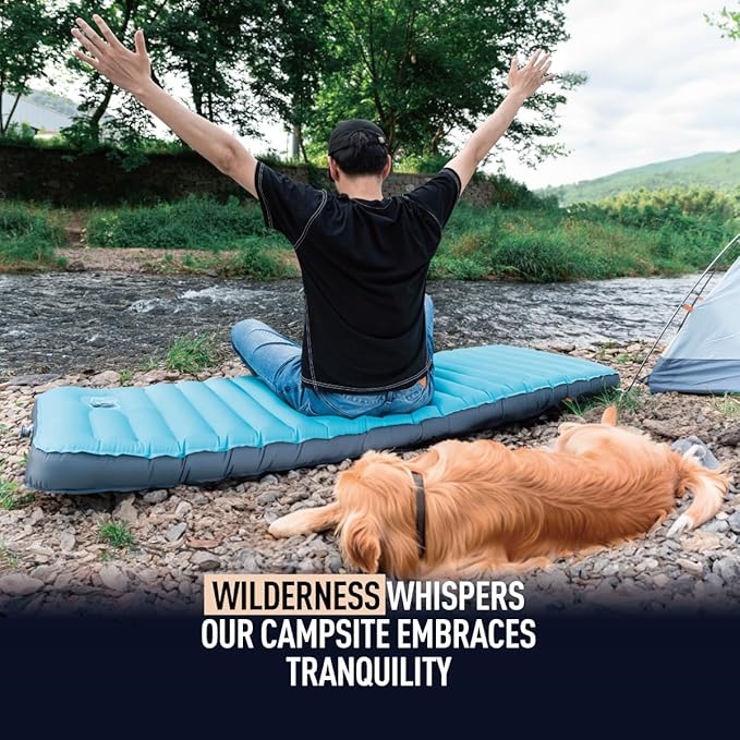 ZOOOBELIVES 3D Wrapping Inflatable Camping Sleeping Pad with Built-in Pump, Extra Thick and Wide, Ultimate Comfortable Compact Camp Air Mat for Tent, Car Traveling and Backpacking - Airlive2000X
