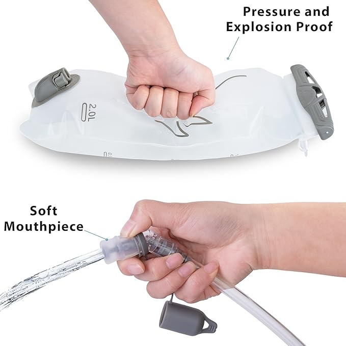 Water Bladder 1.5L-2 Liter, BPA -Free Hydration Bladder for Hiking Backpack, Leak - Proof Water Reservoir Storage Bag for Hiking, Running, Camping & Outdoor Adventures