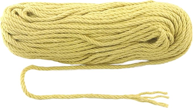 6mm x 150 Feet Yellow Jute Rope, Twine for Gardening Tomato Climbing Plant Tie Floristry Crafts Gift Wrapping Packing Decor