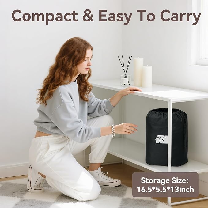 Full Size Air Mattress for Inflatable Portable Blow Up Mattress Sofa Bed with Flocked top-Double Air Couch for Tent Camping(Dark Brown)