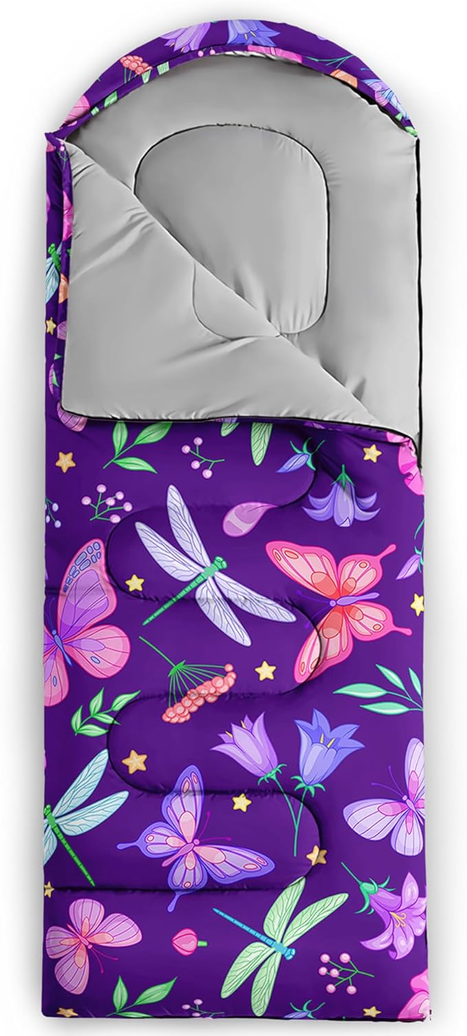 QOOMO Camping Sleeping Bags,3 Season Warm & Cool Weather,Lightweight,Waterproof Sleeping Bags for Adults & Kids,Traveling,and Outdoors,Camping Gear Equipment