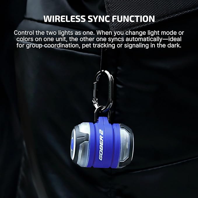 OLIGHT Gober 2 Safety Light, High Visibility Beacon LED with 6 Color Settings and 4 Lighting Modes, USB-C Rechargeable Flashing Warning with Clip for Running, Cycling, Camping, Dog Walking(Blue)