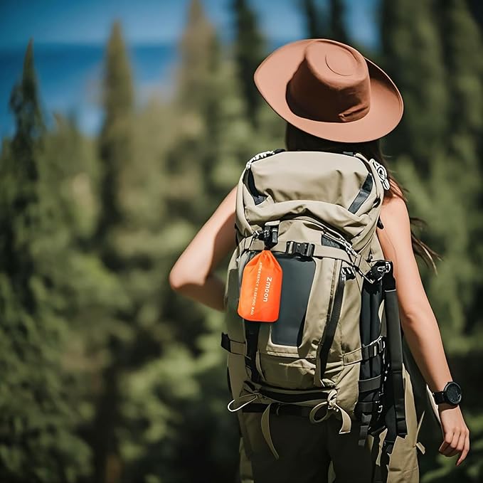 Zmoon Emergency Sleeping Bag Survival Bag, Portable Waterproof Thermal Bivy Sacks,Bivvy Bags,Camping Mylar Sleeping Bag Survival Gear Emergency Blankets Survival Shelter