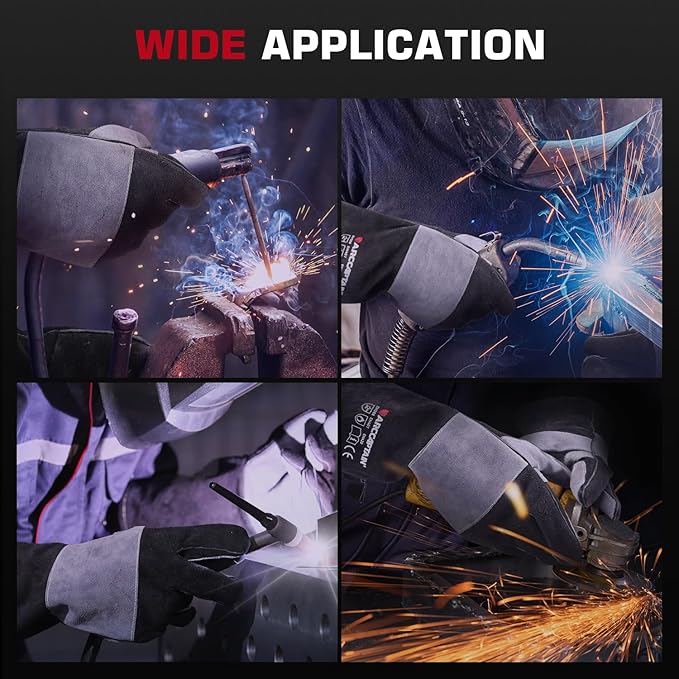 ARCCAPTAIN Welding Gloves 932℉ Heat/Fire Resistant 16 inches Gloves for Stick, Mig, Forge, BBQ, Grill, Fireplace, Baking, Stove Working Protection