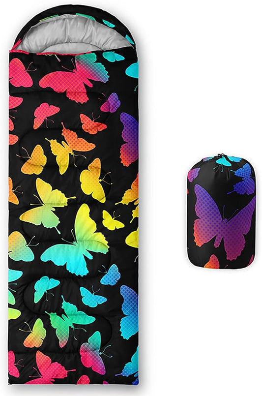 QOOMO Camping Sleeping Bags,3 Season Warm & Cool Weather,Lightweight,Waterproof Sleeping Bags for Adults & Kids,Traveling,and Outdoors,Camping Gear Equipment