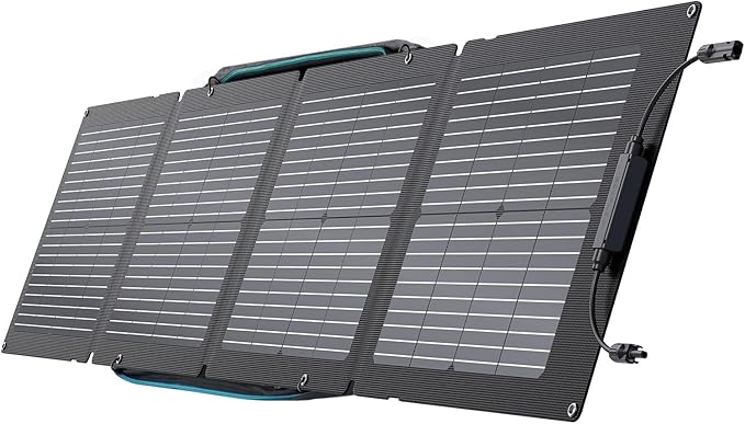 EF ECOFLOW 110W Portable Solar Panel, Foldable with Carry Case, High 23% Efficiency, IP68 Water & Dustproof Design for Camping, RVs, or Backyard Use