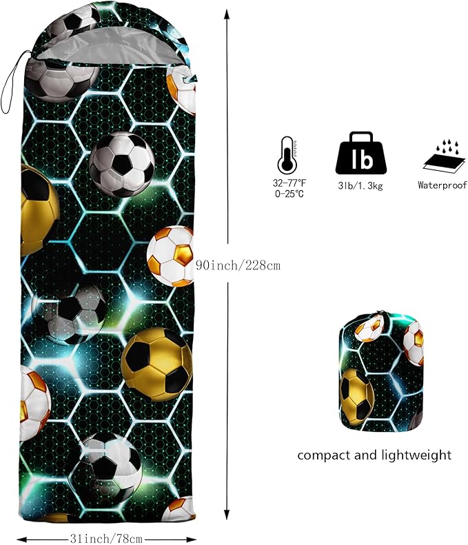 QOOMO Camping Sleeping Bags,3 Season Warm & Cool Weather,Lightweight,Waterproof Sleeping Bags for Adults & Kids,Traveling,and Outdoors,Camping Gear Equipment