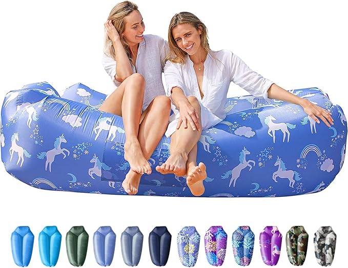 AlphaBeing Inflatable Lounger Beach Chair Accessories, Air Sofa Hammock Inflatable Couch for Camping Backyard Lakeside with Compression Sacks, Ideal Outdoor Gifts for Adults